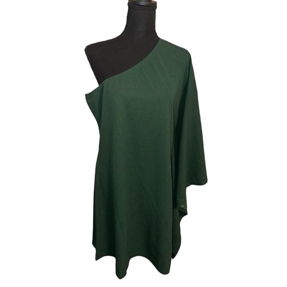 Women’s Goddess One Shoulder Green Mini Dress Party Cocktail Wedding Guest - Picture 4 of 6